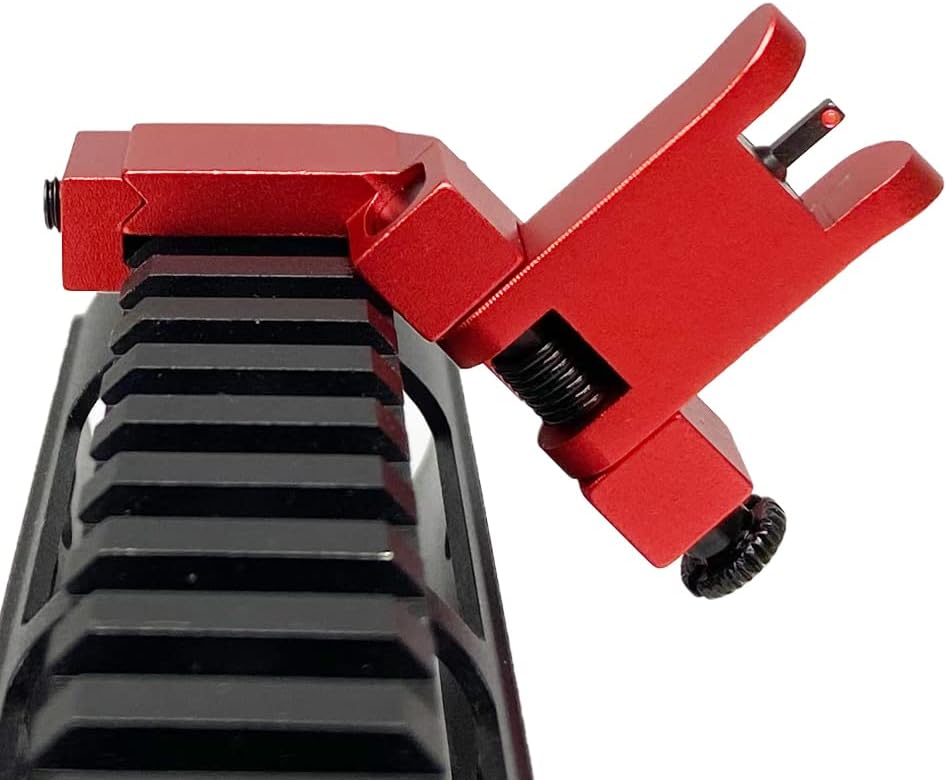 Fiber Optic 45 Degree Offset Iron Sight Set - Rapid Transition 45 Degree Front and Rear Backup Sights for Picatinny Rail