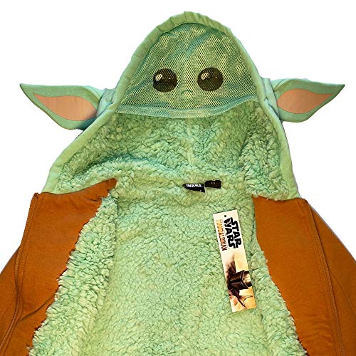 Star Wars Boys' The Mandalorian Grogu The Child Sherpa Fleece Zip-Up Hoodie (Tan, 10/12) #TOP3