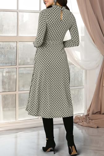 Image of KOH KOH Womens Long Sleeve Semi Formal Work Elegant Pockets Mini Midi Dress