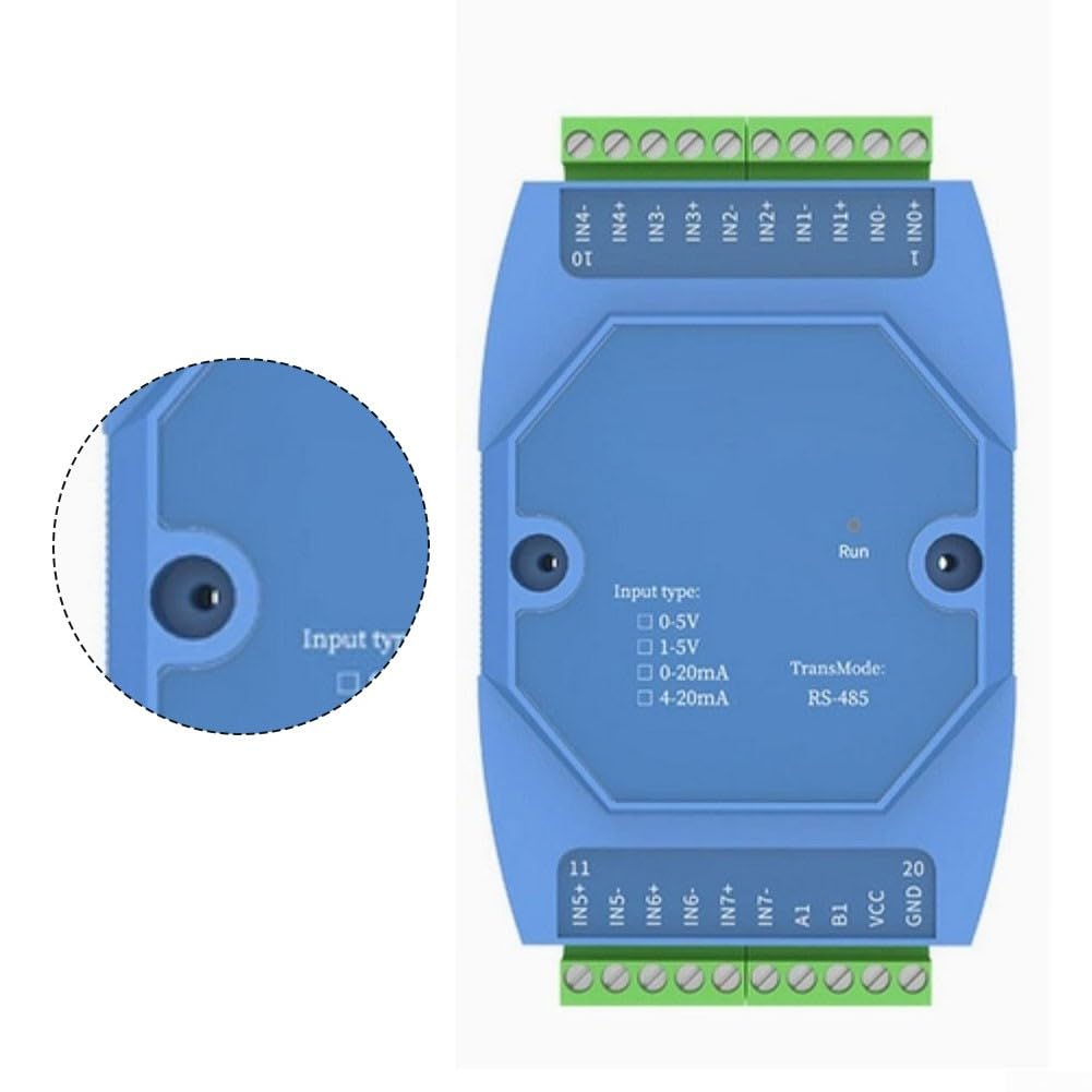 Modulo di acquisizione segnale analogico, 8 canali per 4-20mA 0-5V a RS-485 convertitore sistema di monitoraggio industriale, blu (0-5V)