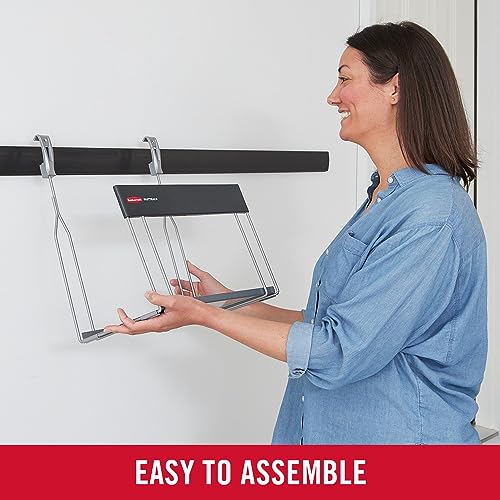 Image of Rubbermaid Garage FastTrack Recycled Cardboard Holder, Wall Mounted Recycling System, Holds up to 20 pounds, Satin Nickel, for Home /Garage