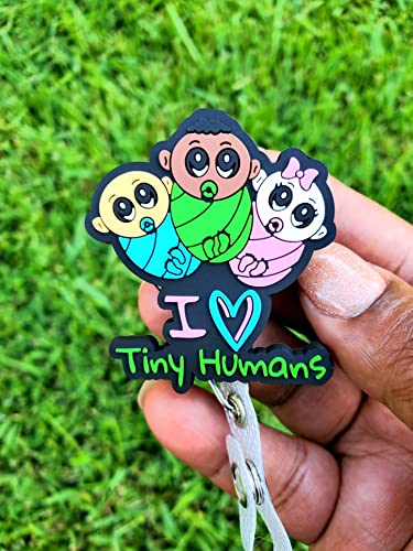 I Love Tiny Humans Pvc Retractable Healthcare Worker Id Badge Reel (Alligator Clip) #TOP1