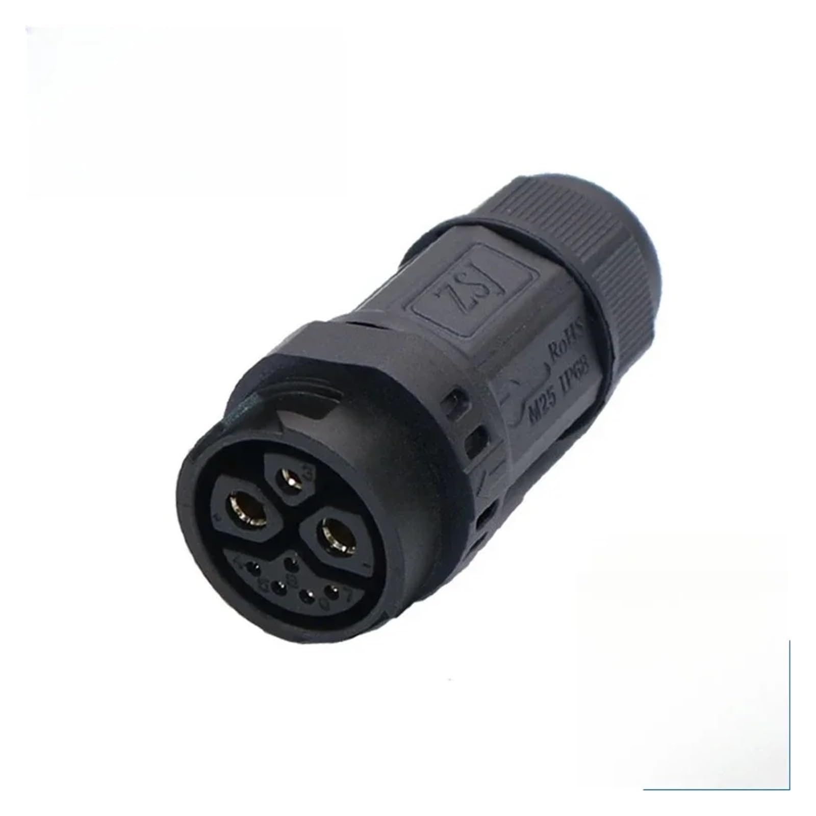 Conector M25 IP68, enchufe de carga impermeable con bloqueo automático, enchufe de aviación 50A 2 + 1 + 5, adaptador de corriente de almacenamiento de energía(Set)
