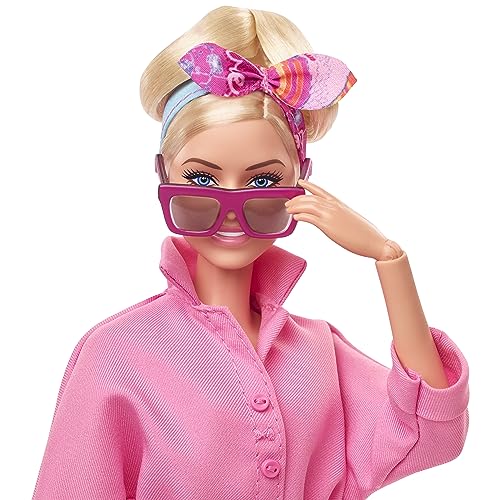 Barbie The Movie - Margot Robbie, Bambola Del Film Collezione Con Tuta Pink Power, Occhiali Da Sole E Fascia Per Capelli, Giocattolo Per Bambini, 3+ Anni, HRF29 - 3
