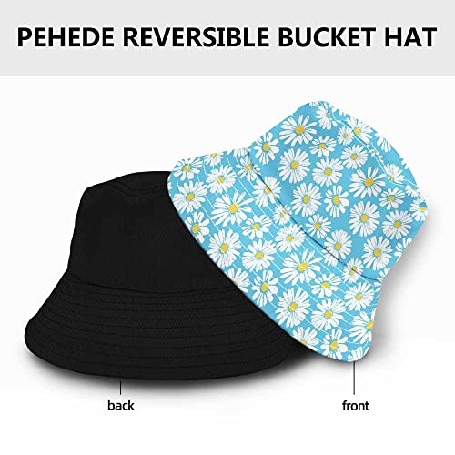 Pehede Daisy Flower Bucket Hat For Women Floral Background Reversible Summer Men Fashion Fisherman Beach Sun Hats #TOP2