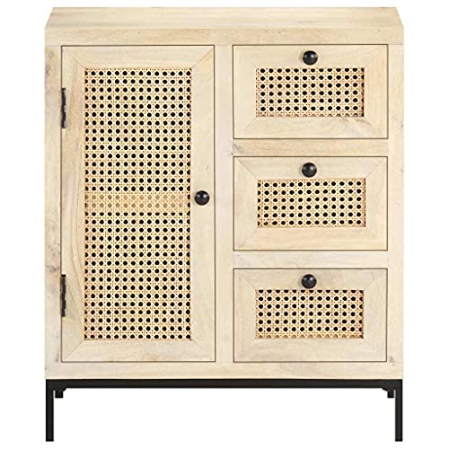 Vidaxl Sideboard Coffee Bar Buffet Cabinet With Storage Console Table For Kitchen Dining Room Living Room Hallway Solid Wood Mango And Natural Cane #TOP4