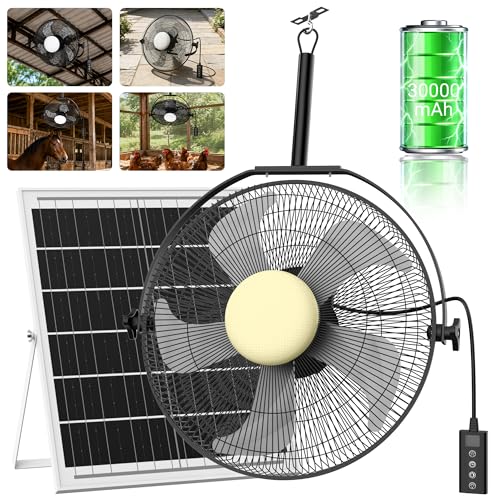 18 Solar Powered Fan with Light for Outdoor 3 in 1 Rechargeable Battery Operated Floor Fan with 35W Solar Panel Waterproof Gazebo Ceiling Fan with Hanging Hook 3CCT Dimmable 6-Speeds 360Tilt