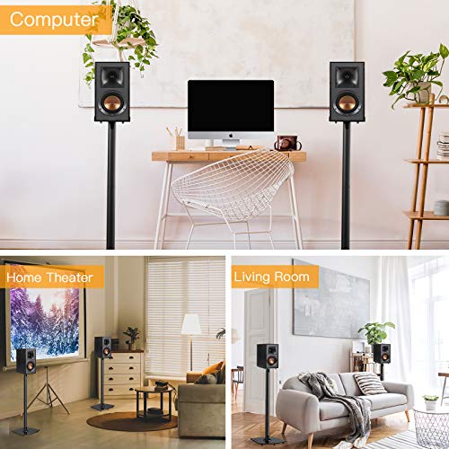 Universal Speaker Stands With Cable Management, Stands For Satellite Speakers & Bookshelf Speakers Holds To 22Lbs, 33.6 Inch Surround Sound Speaker Stands 1 Pair (Pgss2) #TOP6