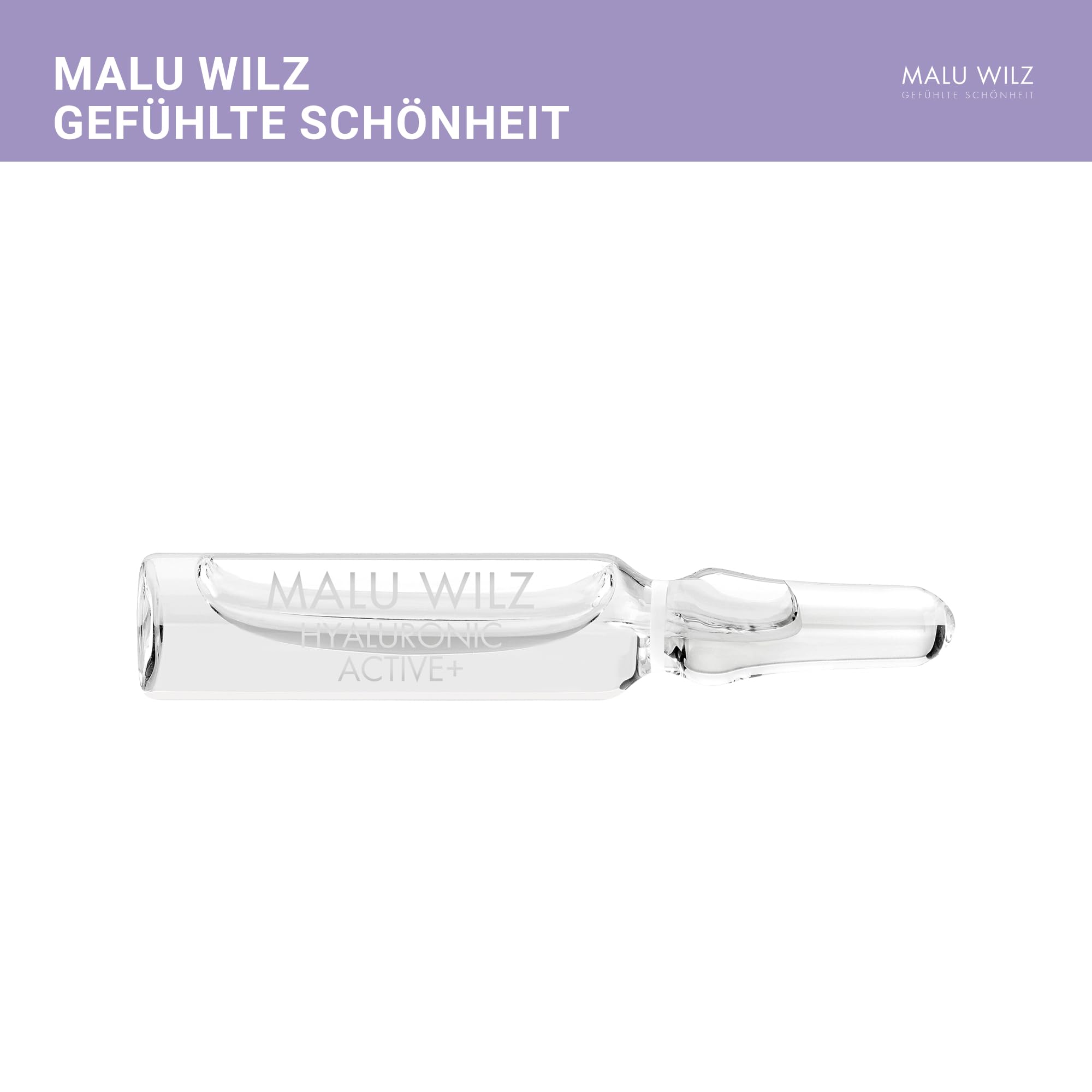 Malu Wilz Ampoule Hyaluronic Active+ 15 x 2ml I Hyaluron Ampullen Gesicht I Intensiv feuchtigkeitsspendendes Konzentrat I Für straffe, jugendliche Haut