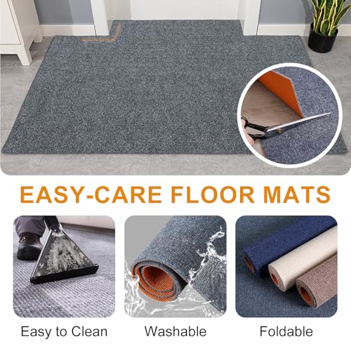 Tapis de chaise de bureau robuste protection sol bois dur roulette - 7