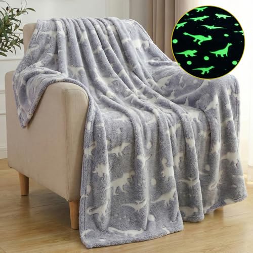 Image of Story@Home Glow Blankets for Kids | Lightweight Bed Blanket for Kids |Kids Blanket 0-15 Years (200x150cm) Soft Fleece Blanket |Cozy & Warm All-Season Radium Blanket for Boys & Girls - Dinosaur