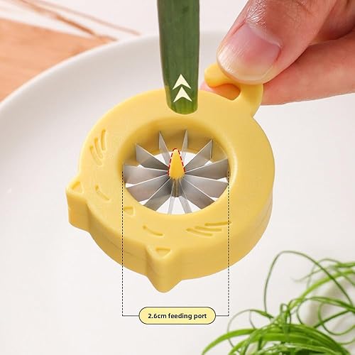 Miniatura 2 de Trituradora y rebanadora profesional de cebolla verde, cortador de cebolleta de acero inoxidable de 12 cuchillas con diseño de seguridad, perfecto