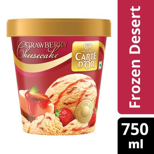 Kwality Wall's Carte Dor Strawberry Cheesecake, 750ml Amazon.in