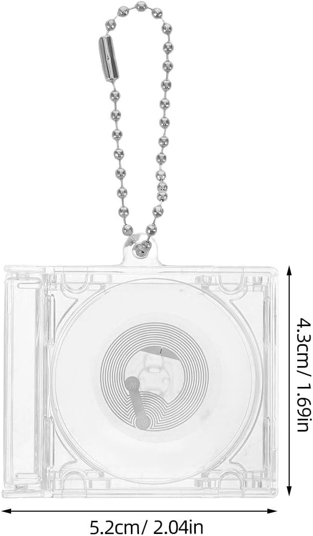 Holibanna Pendant 10pcs Mini CD Holder Keychain: Miniature CD & Album Cases Key Chain with NFC Chips - Small DVD Show Case Key Ring for DIY Backpack Hanging Decor Present