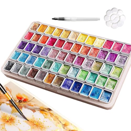 Polvo Pigmento Para Resina | Polvo Perlado Brillante Con Purpurina - 60 Colores Brillantes para Pintura, Decoración Artística, Uñas y Proyectos Creativos - Paleta Portátil para Principiantes