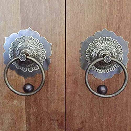 Aldaba de puerta vintage de bronce auténtico con acabado artesanal retro para entradas 5