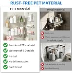 CGBE 5-Pack Adhesive Shower Caddy Set, No-Drill Bathroom Shelves - Image 5