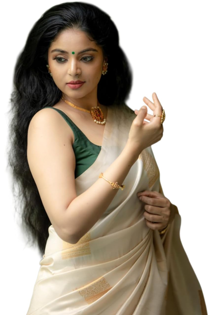 Women's Present Banarasi Soft Lichi Silk Saree Beautiful Jacquard Rich Pallu Design Work Zari Woven Kanjivaram Silk Style Saree With Soft Lichi Silk Blouse Piece Ayn Royal Mix