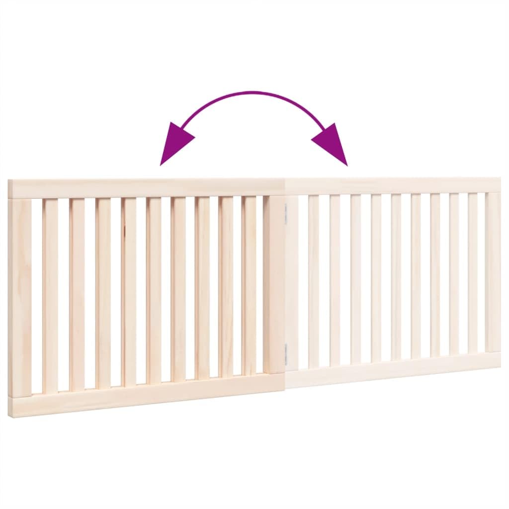 vidaXL Cancello per Cani Pieghevole 2 Pannelli 160 cm Legno di Pioppo, cancello per animali domestici, cancello di sicurezza per cani, cancello per cuccioli per scale