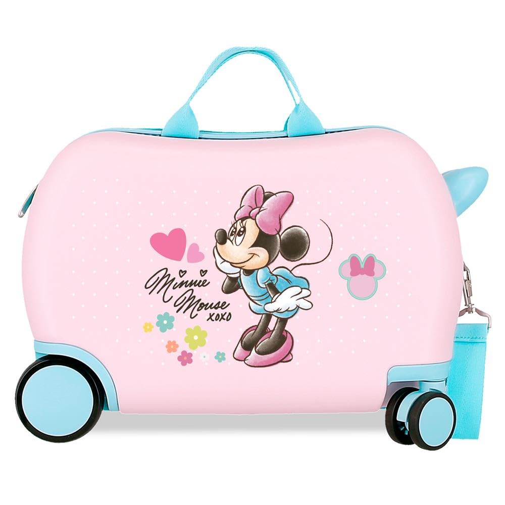 Disney Joumma Bags, Minnie Imagine, Valigia Cabina, Valigia per bambini, Realizzato in ABS, un materiale, Quattro Ruote Doppie di Giro multidirezionale, Chiusura a combinazione laterale., rosa chiaro