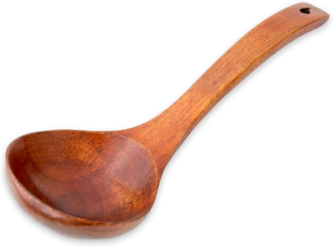 J-kitchens Wooden Ladle, Lacquer, 10.8 x 3.5 inches (27.5 x 9 cm)