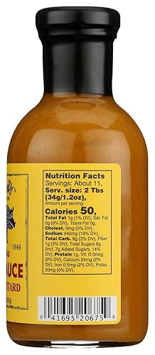 Miniatura 4 de BRASWELL'S, SAUCE, BBQ, TANGY MUSTARD, paquete de 6, tamaño 13.5 onzas, sin ingredientes artificiales
