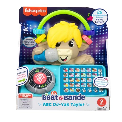 Fisher-Price Lernspielzeug für Babys und Kleinkinder, Beat Bande ABC DJ-Yak Taylor mit interaktiver Musik und Lichtern für Kinder ab 9… – Ansicht 6