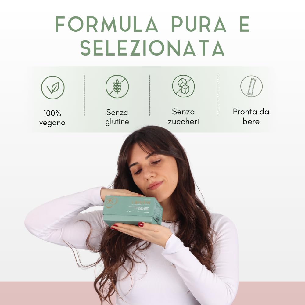 Integratore per Capelli Naturale ad alto contenuto di Biotina, Zinco e Rame per Capelli e unghie, Crescita, Volume e Forza, 30 stick in formula liquida pronti da bere I-BIOTIN