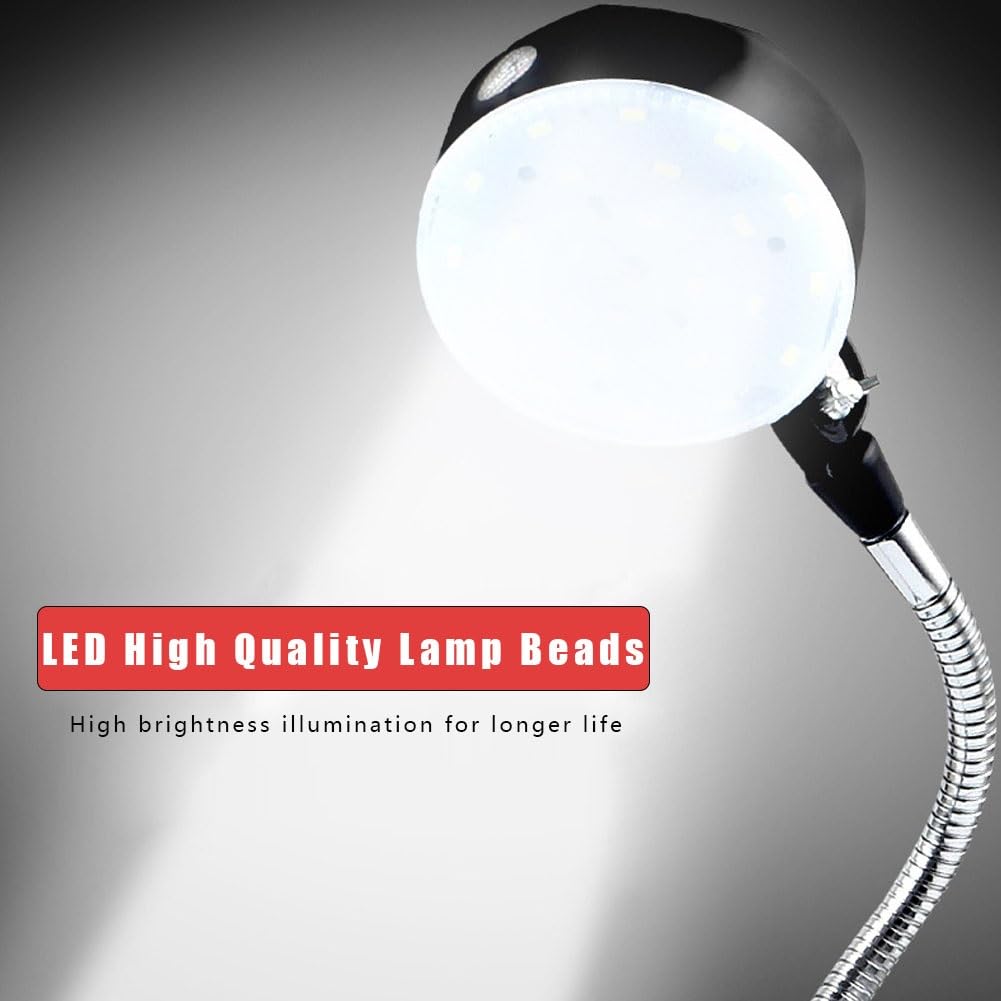 Lampa robocza LED do obrabiarek, oświetlenie warsztatowe sprzętu przeciwwybuchowego, 12 W 220 V giętka, wodoodporna lampa robocza LED z gęsią szyją, odpowiednia do obrabiarek, toka