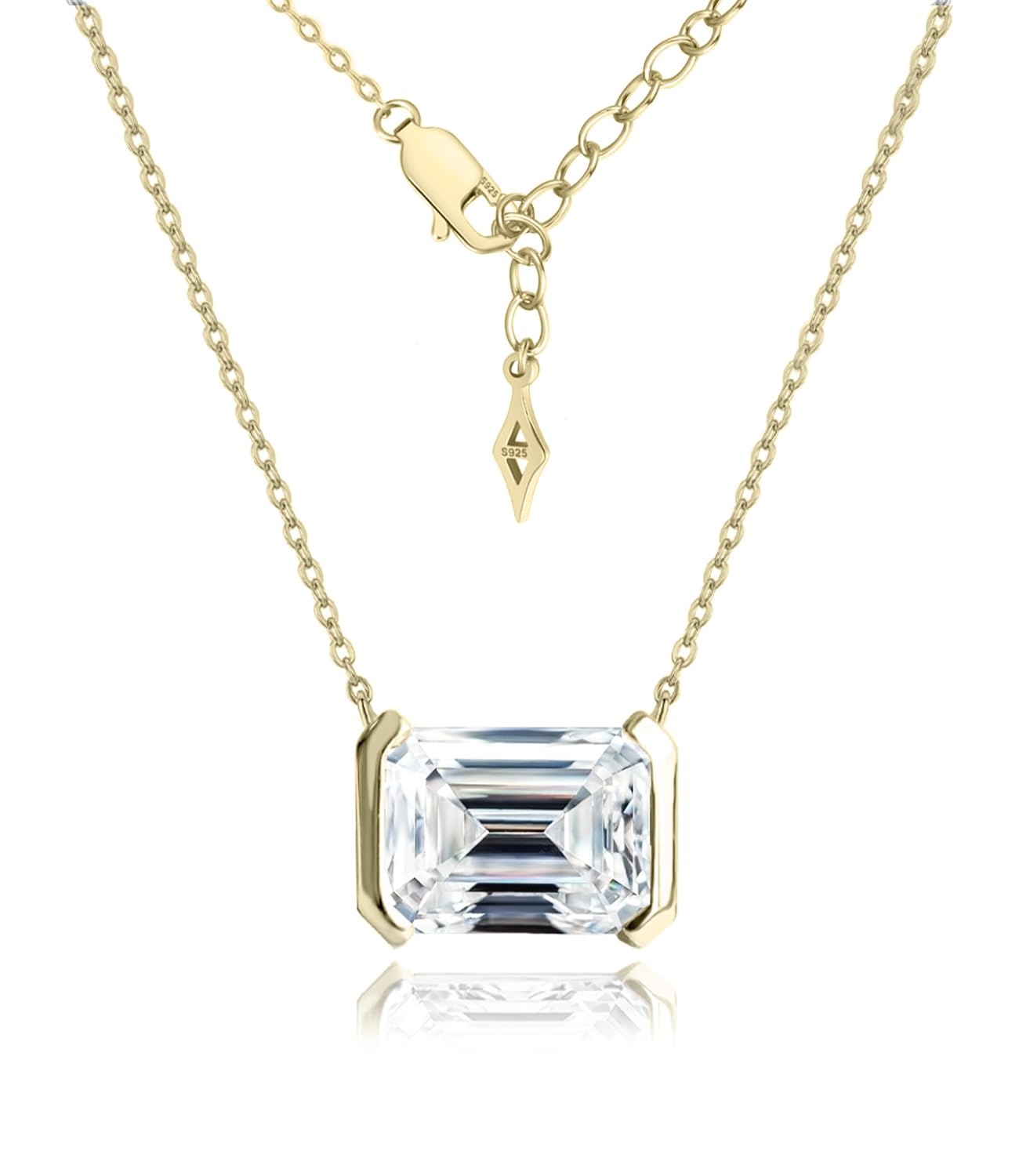 Raneecoco Emerald Cut Solitaire Pendant