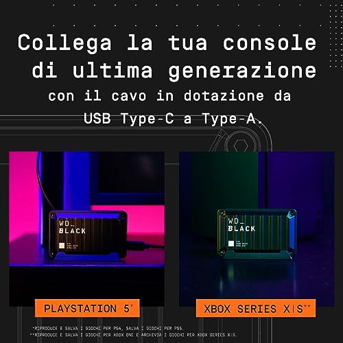 D30 500 GB Game Drive SSD - Velocità e capacità di archiviazione, compatibile con Xbox serie X|S e PlayStation 5 - Hdd - Immagine 5
