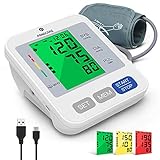Blood Pressure Machine for Upper Arm 3.4'' Tri-Color Backlight Screen PANACARE Automatic Electronic Blood Pressure Meter Monitor, BP Monitor Machine, Audio Reading, 8.7-16.5” XL Cuff for Home Use