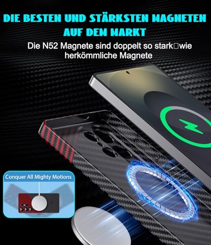 Coque Samsung Galaxy S25 Ultra compatible Magsafe coque fine aspect carbone