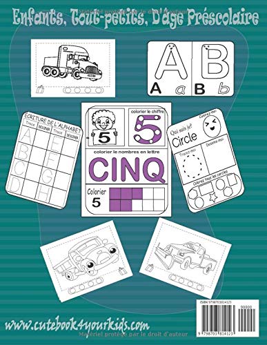 Miniatura 2 de Mon GRAND Cahier D'activités Avec Camion- Coloriage, Marqueurs, Traçage, Apprentissage - Amusant Avec Lettres, Nombres, Formes Meilleur Classeur De