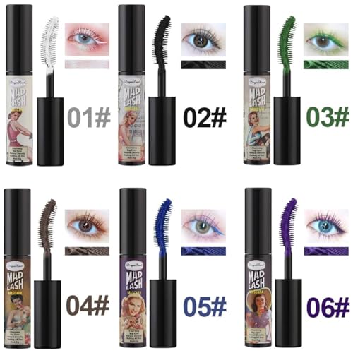 TBeautfave Colorful Mascara Set, 6PCS Rainbow Waterproof Mascara, 4D Silk Fiber Eyelash Mascara Volume and Length, Telescopic Mascara Extra Long Lash, Christmas Gifts for Women Make Up - Image 3