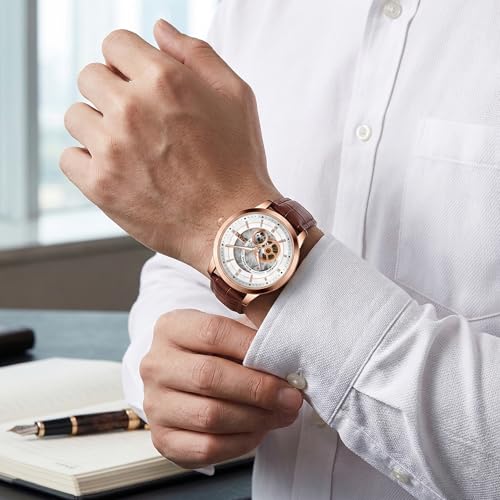 Image of ALIX Automatic Mechanical Watch Silicone Band Water-Resistant Stylish Gift for Men