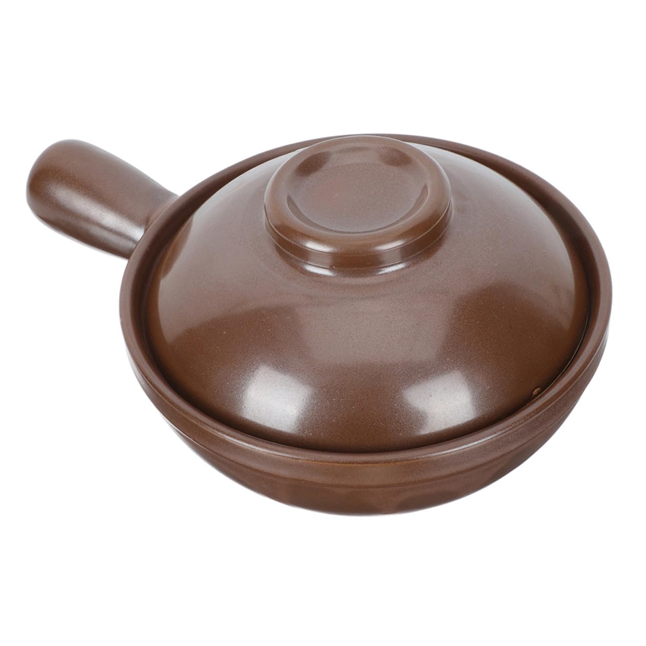Cabilock Cazuela de Barro para Cocina Casera Asa Lateral y Tapa Ventilación, Olla Multifuncional de Barro para Guisar Rápido y Cocinar Fideos y Sopas en Casa o Tienda
