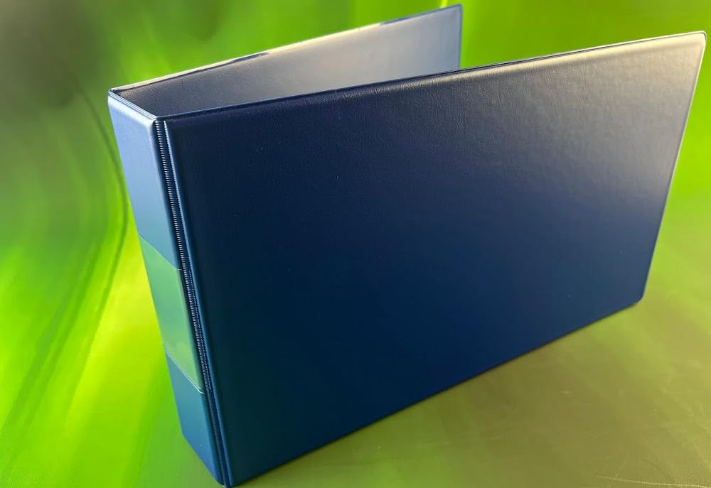 A4 Landscape PVC High Capacity Binders, Blue, White, and Black (Royal Blue)