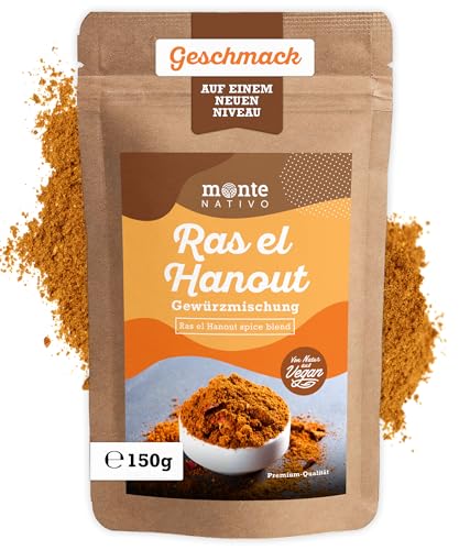 Ras el Hanout (150g) - Mezcla de especias de Ras el Hanout secado suave - Especias orientales aromáticas y sabrosas ideales para cocinar