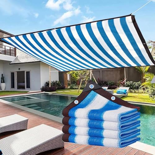Filet d'ombrage bleu blanc 3x7m avec œillets pour serre et plantes - 2