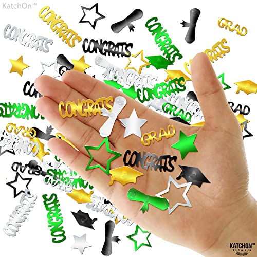 Image of Graduation Decorations 2026 | Congrats Grad Confetti 2026 - Pack Of 1000 | Green and Gold Confetti | Graduation Table Decorations | Graduation Confetti 2026 | Graduation Confetti for Table, Katchon