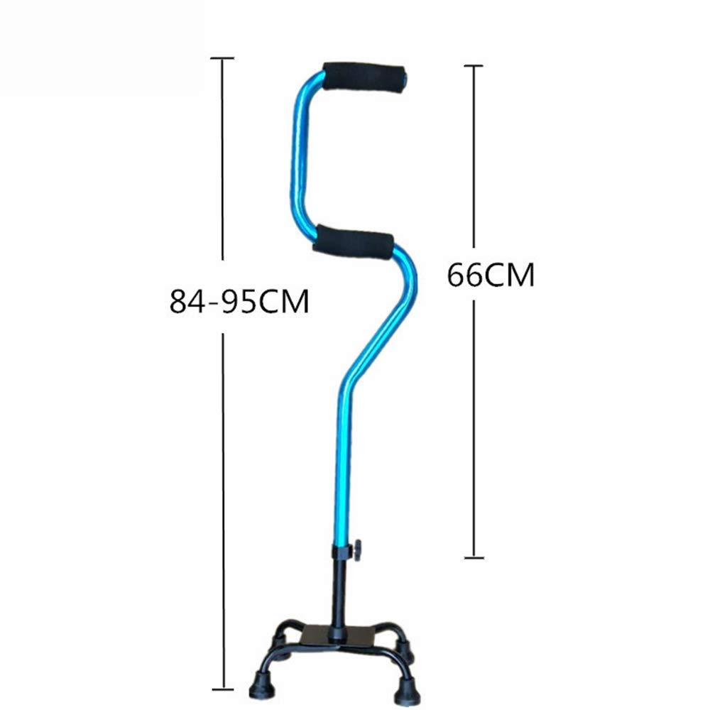 Bastón para Caminar con 4 Patas, Estable, Antideslizante, Altura Ajustable, muletas de Aluminio, Andador, Interesante