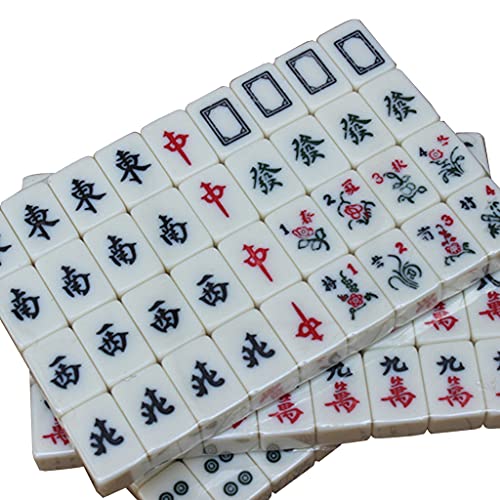 Set portátil vintage de Mahjong chino tradicional con caja miniatura 4