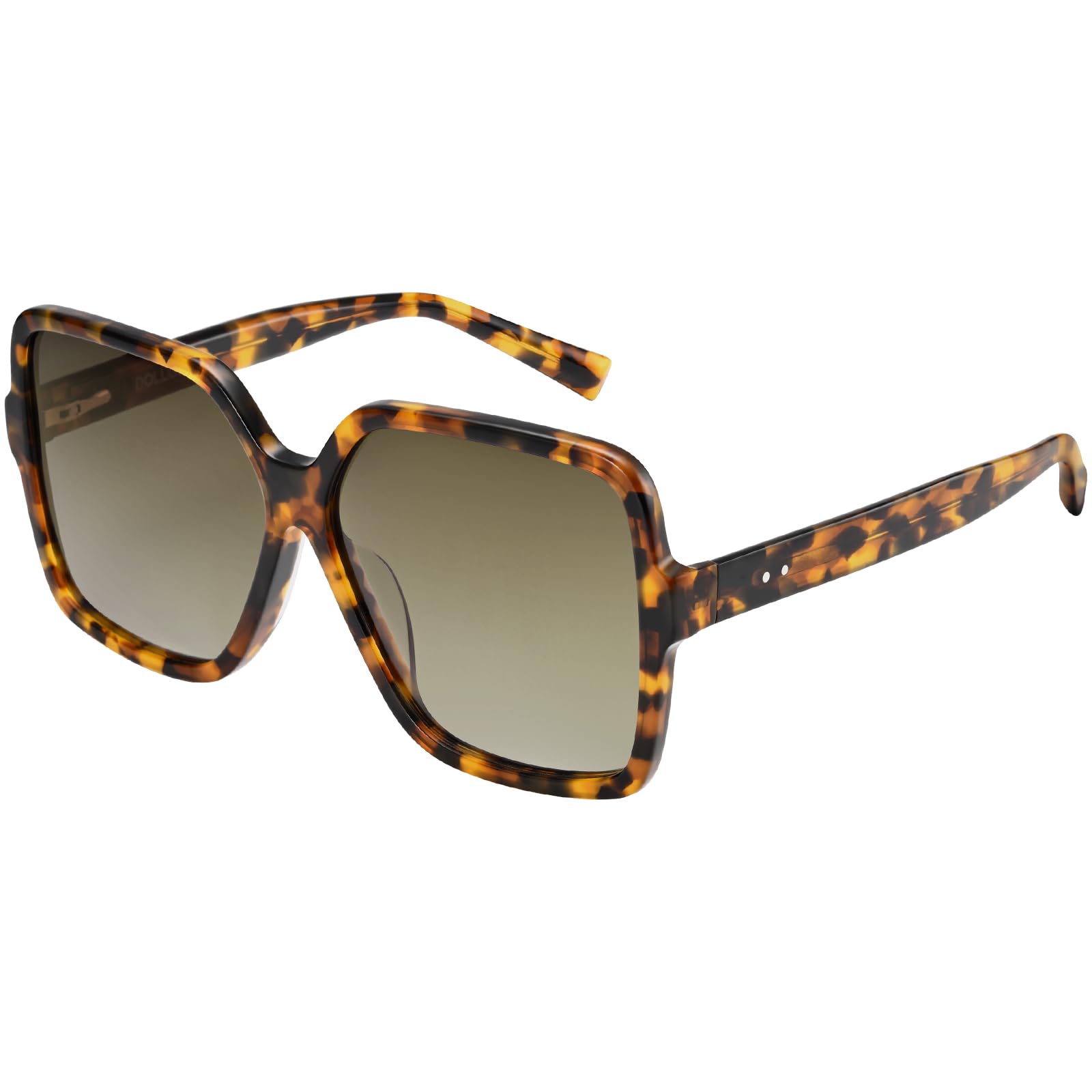Dollger Gafas de sol cuadradas para hombre Gafas de sol de gran tamaño con protección UV400 vintage para mujer