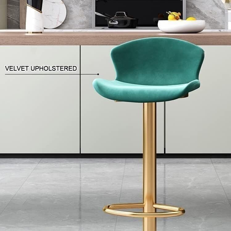 Tabouret de bar pivotant et réglable gris avec dossier haut rembourré - 4