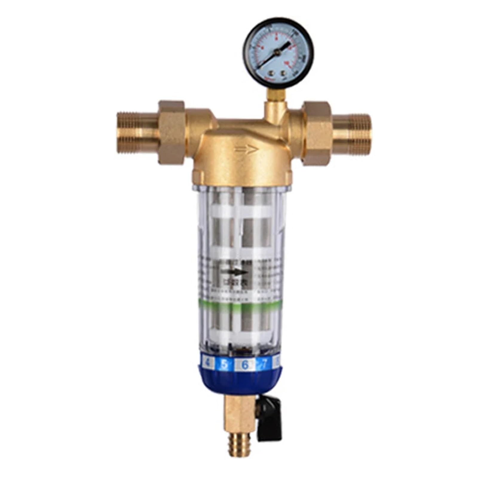 3/4 Prefiltro Purificatore Tutta la casa Spin Down Sedimenti Filtro for l'acqua di prefiltro centrale Controlavaggio Rete in acciaio inossidabile Sostituzione sottolavello