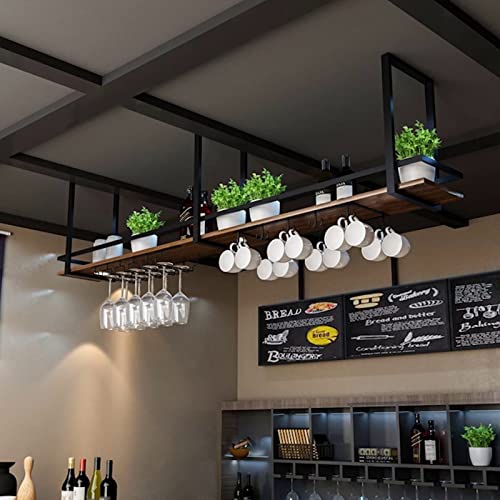 Étagère à vin murale suspendre bois bouteille verre support mural séjour