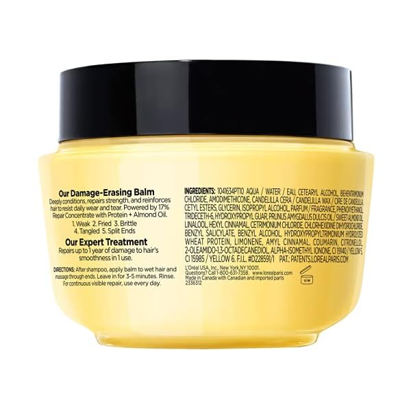 L'Oreal Paris Elvive Total Repair 5 Damage-Erasing Balm with Almond and Protein, 8.5 Ounce