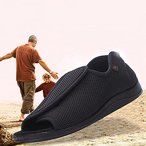 Chaussures diabétiques réglables avec semelles minces, légères et soft noires - 3