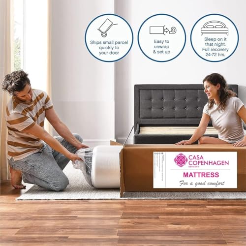 Image of Casa Copenhagen,Dual Memory Foam 5-Inch Single Size Premium Mattress 7 Years Warranty - 72x36x5 Inches - Dark Midnight Grey